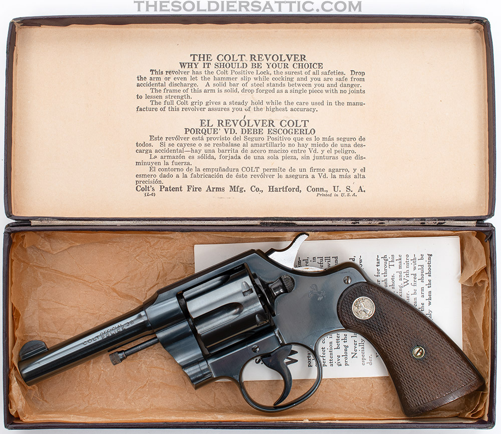 Colt Official Police 38 Revolver, Pre-War w/Box